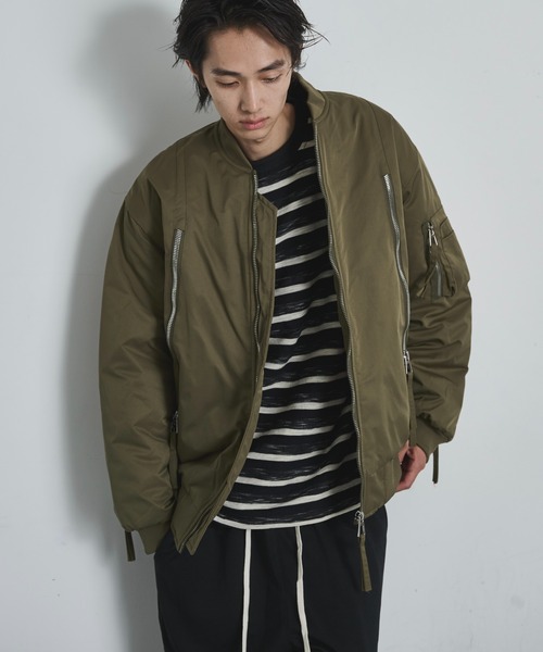 セール】Extended-Zip Puffer MA-1 Jacket / ジップアクセントパフMA-1