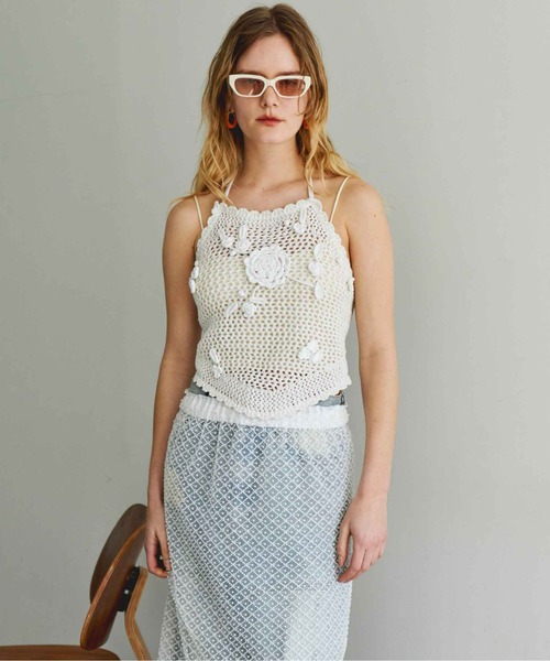 Maison Specialビーズ装飾 グレーキャミソール Maison Specialビーズ