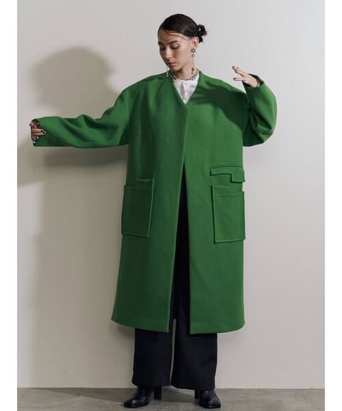 UN3D.（アンスリード）の「ポケットノーカラーコート（ノーカラー