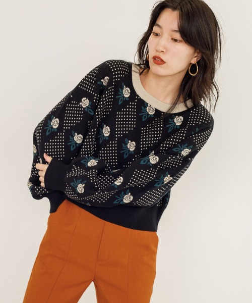 w closet（ダブルクローゼット）の「12Gバラドット柄プルオーバー