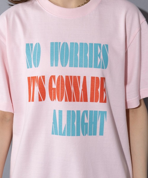 セール】【THE FINAL VIEW】NO WORRIES Vintage message logo print T