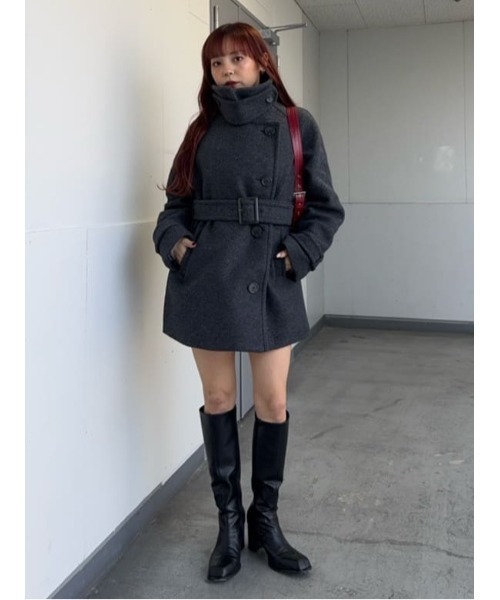 セール】STAND NECK MIDI COAT スタンドネック ミディコート 秋服 冬服