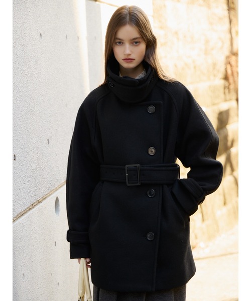 セール】STAND NECK MIDI COAT スタンドネック ミディコート 秋服 冬服