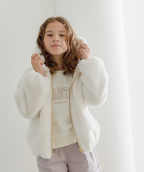 GLOBAL WORK（グローバルワーク）の「洗えるフワモコファーZIPパーカー