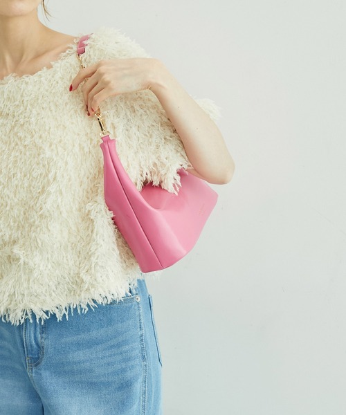 セール】リンクルエナメルワイドワンショルダー＆クラッチバッグ