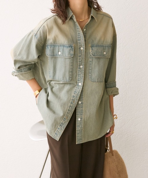 RIVE DROITE【MONN.:.(モン)】ビッグデニムシャツ ブラウン