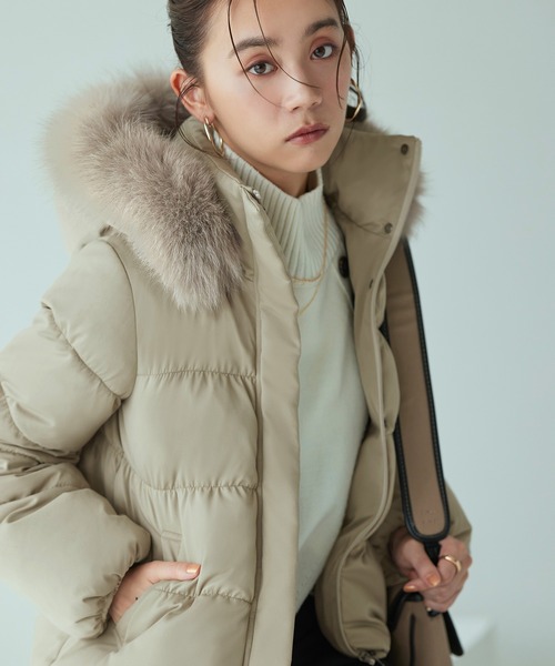 セール】フォックスファーシャーリングダウンジャケット ｜ レディース