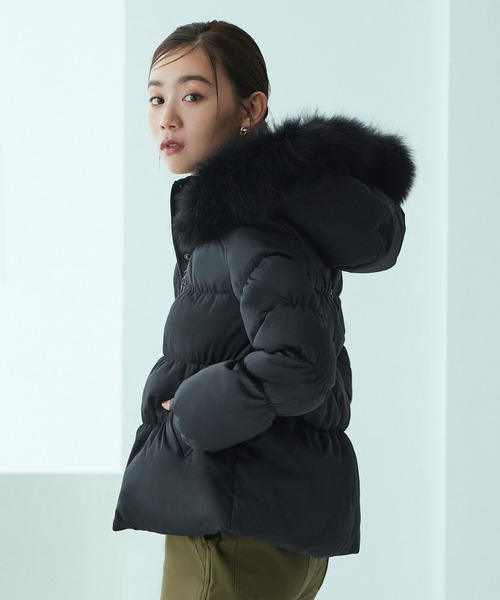 セール】フォックスファーシャーリングダウンジャケット ｜ レディース