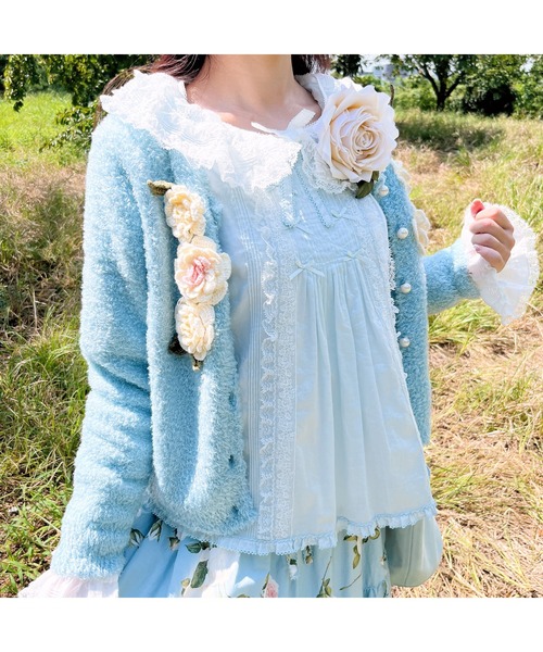 PINK HOUSE（ピンクハウス）の「ホワイトローズコサージュ（ブローチ