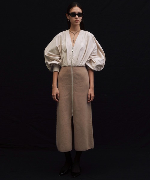 セール】DOCKING KNIT DRESS/ドッキングニットドレス（ワンピース