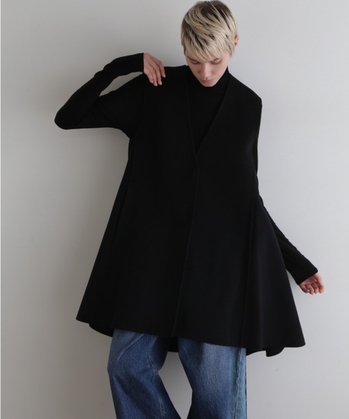 ソフトウールリバーロングジレ（ノーカラージャケット）｜LE PHIL