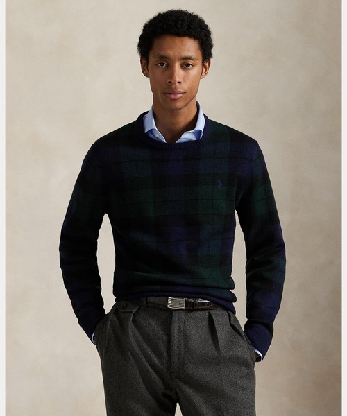 プラッド ウォッシャブル ウール セーター（ニット/セーター）｜POLO