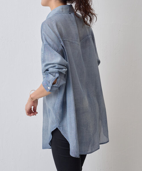 BEARDSLEY（ビアズリー）の「シフォンデニムシャツ（シャツ/ブラウス