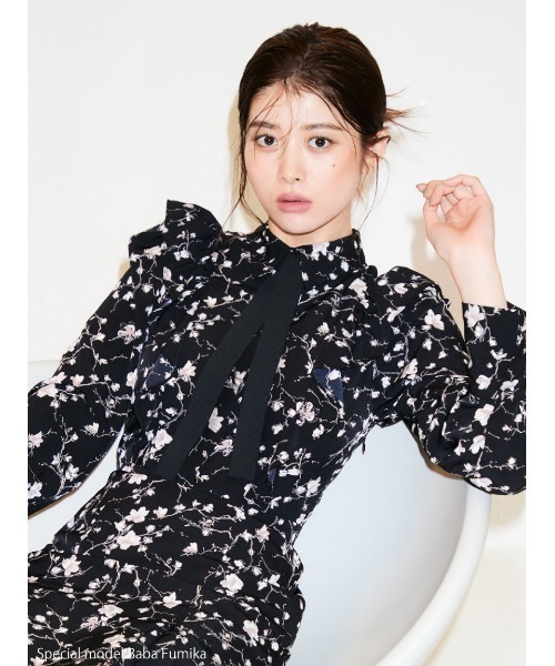 SNIDEL（スナイデル）の「Sustainableプリントフリルミニワンピース