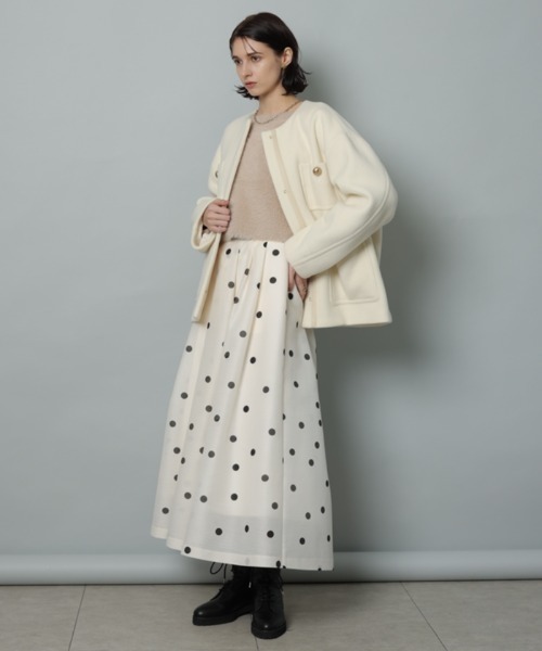 CADUNE（カデュネ）の「ノーカラーポケットコート（ダウンジャケット