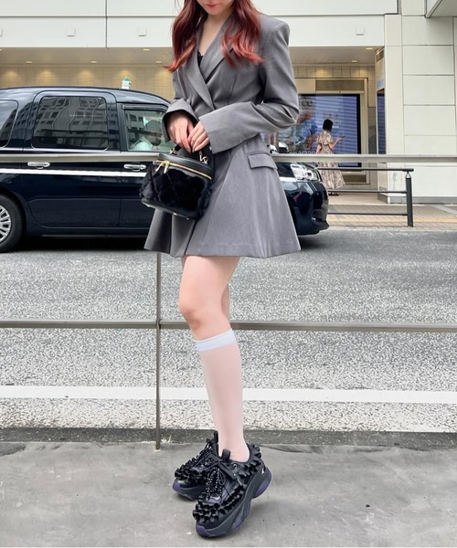 数量限定】パールリボン フリルスニーカー（スニーカー）｜+diana