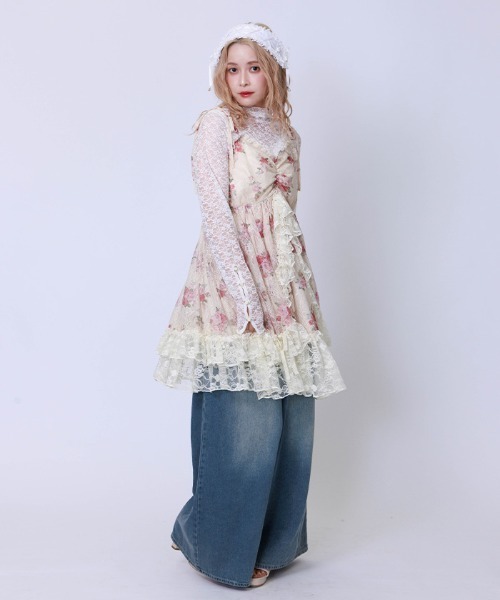 axes femme（アクシーズファム）の「ブーケレースキャミチュニック