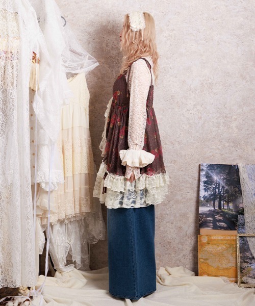 axes femme（アクシーズファム）の「ブーケレースキャミチュニック