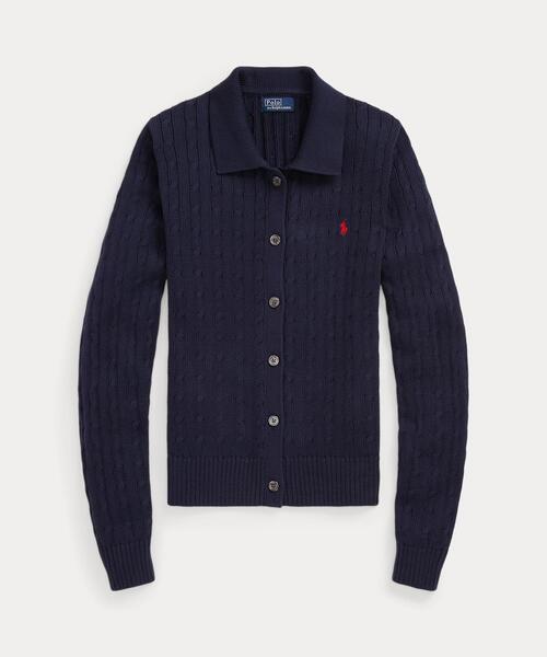 ケーブルニット コットン Polo カーディガン（ニット/セーター）｜POLO