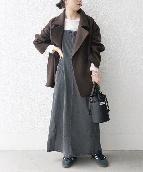 セール】SHIPS any: ウール ミックス コクーン ショート Pコート