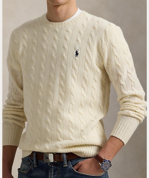 ケーブルニット ウールカシミヤ セーター（ニット/セーター）｜POLO