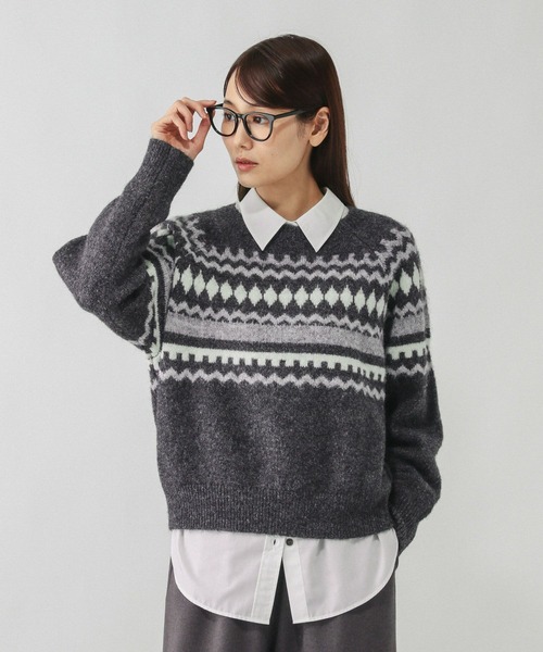 セール】フェアアイル柄ニットプルオーバー/606417（ニット/セーター