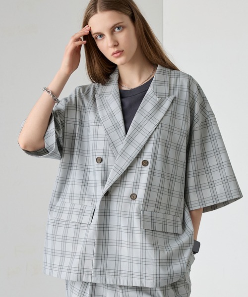 セットアップ】ドレープ オーバーサイズ ピークドラペルWテーラード