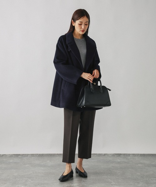 セール】軽やかストレッチ襟2WAYミドルコート/499658（チェスター