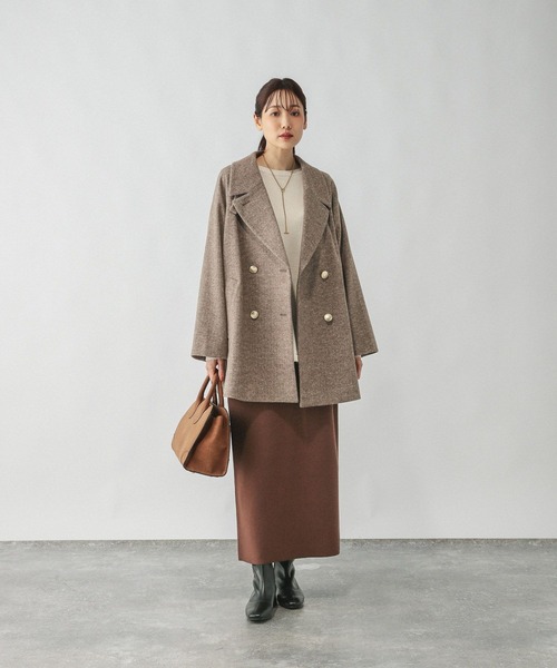 GLOBAL WORK（グローバルワーク）の「軽やかストレッチ襟2WAYミドル