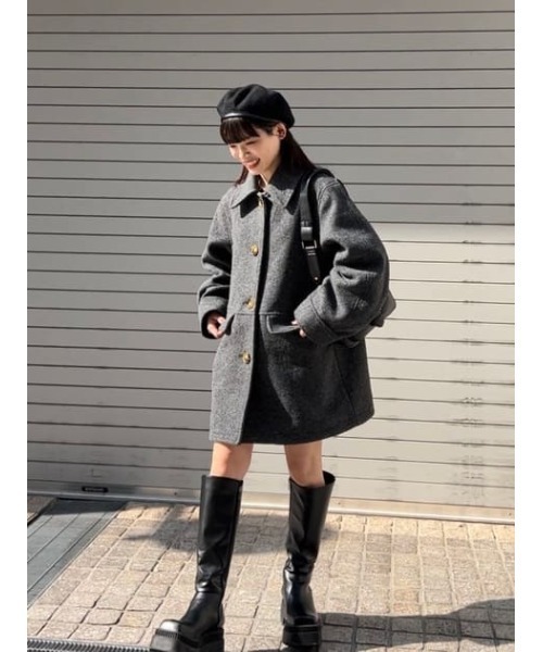 セール】WOOL BLEND OVER MIDI COAT ウールブレンド オーバー ミディ