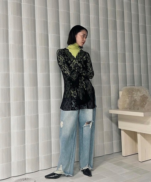 COMBINATION LACE TOP（Tシャツ/カットソー）｜Ameri（アメリ）の