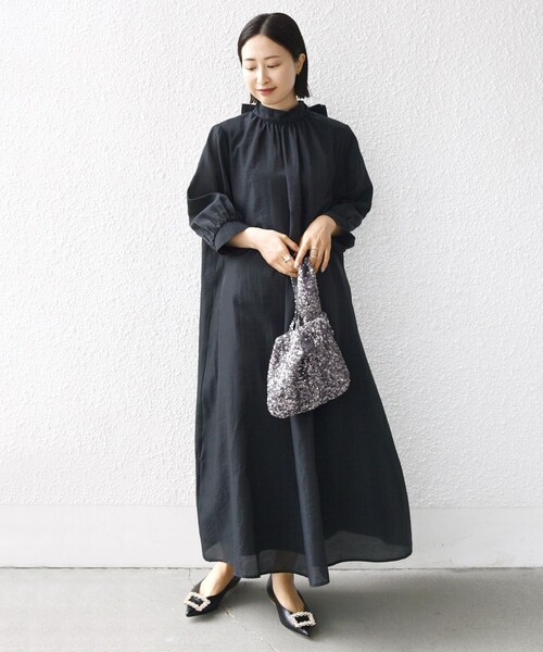 SHIPS別注】kaene:2WAY ボウタイ ロング ワンピース（セレモニー対応可