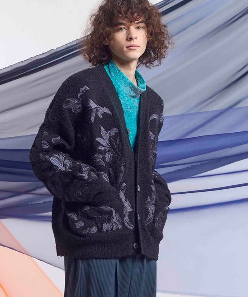 UNISEX》Prime-Over Flower Embroidery Cardigan/プライムオーバー