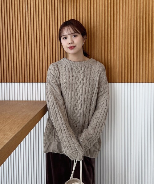 Olu.（オルドット）の「オーバーサイズケーブルニット（ニット