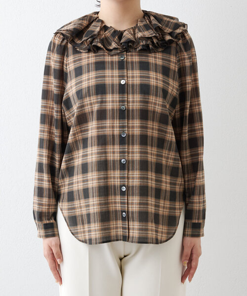 フリルチェックブラウス（シャツ/ブラウス）｜Whim Gazette（ウィム