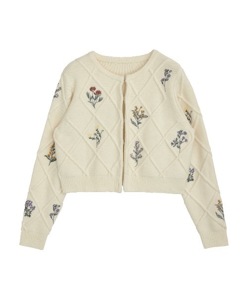 FLOWER EMBROIDERY CARDIGAN（カーディガン/ボレロ）｜Ameri（アメリ