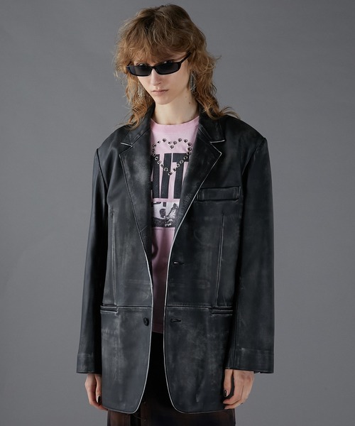 ウォッシュドレザーテーラードジャケット / Tailored Jacket