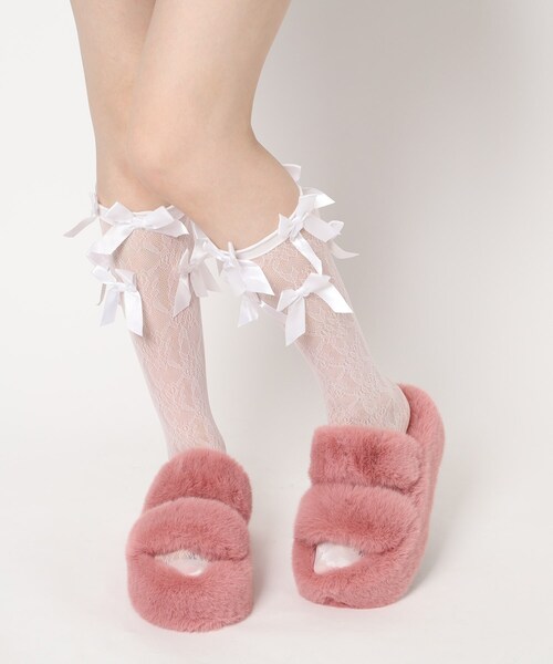 厚底ふわふわファーサンダル（サンダル）｜cs T&P（シーエスティー