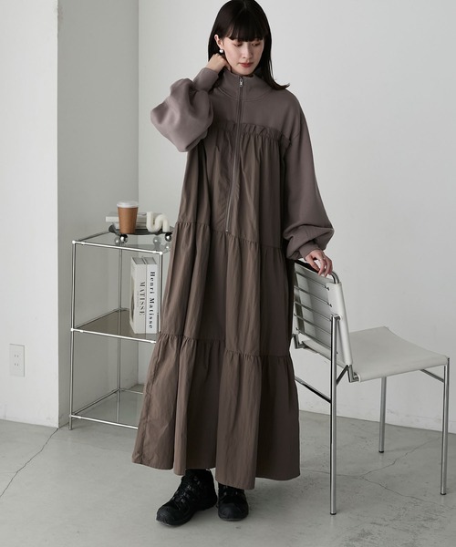 forksy.】ハーフジップドッキングティアードワンピース forksy.│MONO