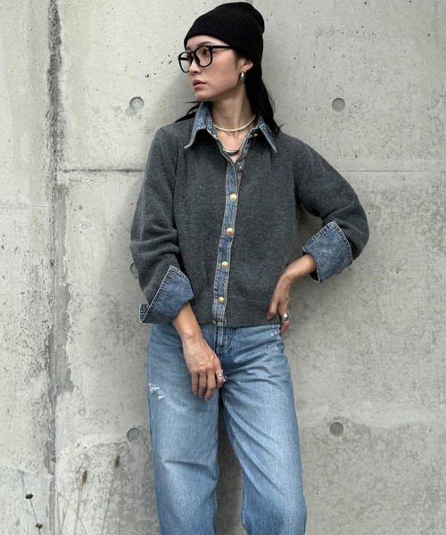 デニムドッキングニット（ニット/セーター）｜deux amour