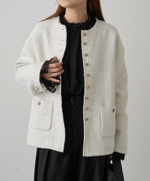 PUAL CE CIN（ピュアルセシン）の「襟袖レースプチハイネックブラウス