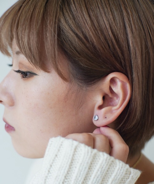 金属アレルギー対応 ミニ ストーン ピアス【 サージカルステンレス