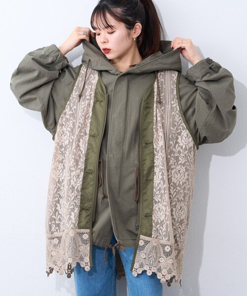 etsinta】レースベスト付モッズコート（その他アウター）｜etsinta