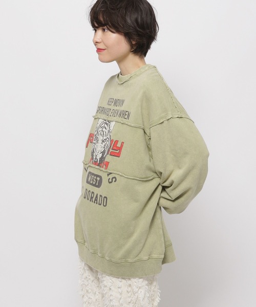 niko and（ニコアンド）の「パウダーブリーチロゴプルオーバー