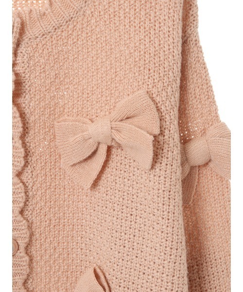 PINK HOUSE（ピンクハウス）の「リボンモチーフ使いニットカーディガン