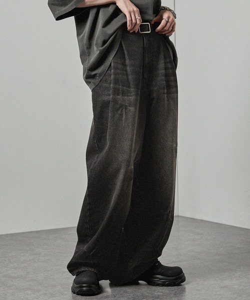 セール】【Alfred Alex】Vintage Wide Tapered Denim/ヴィンテージ