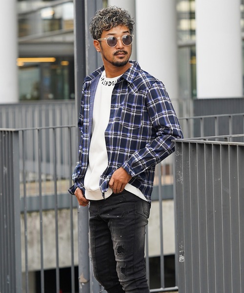 マチュアチェックロングシャツ（シャツ/ブラウス）｜adamsJUGGLER