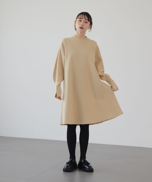 EMMEL REFINES＞EM クルーネック Aライン ミニワンピース（ワンピース