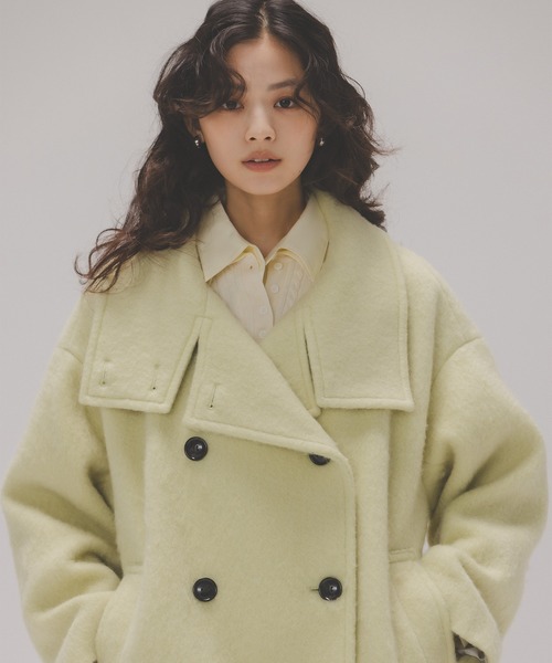 セール】◇【Oggi掲載】スタンドネックシャギーミディコート（その他