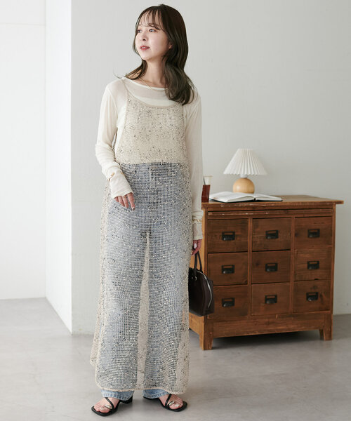 MIX糸メッシュキャミワンピース（ワンピース）｜DISCOAT（ディスコート